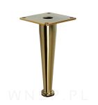 Noga stalowa stożek 15 cm z ringiem i blachą montażową, złota patyna - 3