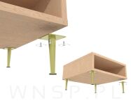 Noga stalowa stożek 15 cm z ringiem i blachą montażową, złota patyna - 5