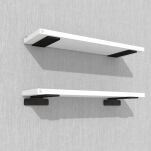 Zestaw 2 półek ściennych białych 650 x 150 x 18 mm, ze wspornikami montażowymi - 5