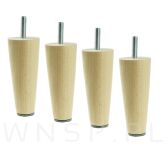 Noga bukowa prosta, stożek 10 cm, lakierowana ze szpilką M8 x 25 mm - 6