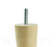 Noga bukowa prosta, stożek 10 cm, lakierowana ze szpilką M8 x 25 mm - 7