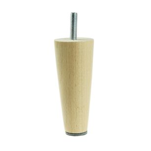 Noga bukowa prosta, stożek 10 cm, lakierowana ze szpilką M8 x 25 mm