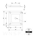 4x Noga kwadratowa bukowa 45 x 45 mm, 15 CM, prosta, surowa z blachą montażową - 7