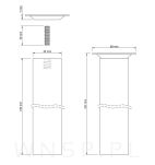 4x Noga kwadratowa bukowa 45 x 45 mm, 15 CM, prosta, surowa z blachą montażową - 2