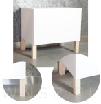 4x Noga kwadratowa bukowa 45 x 45 mm, 15 CM, prosta, surowa z blachą montażową - 3