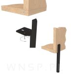 Noga stalowa PIN 20 CM, z blachą montażową, czarna - 3