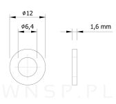 Podkładka M6, 6.6 / 12 / 1.6, DIN 125 - 3