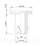 M6 X 14 mm - wbijana wpustka, mufa do drewna - 3