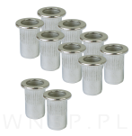 Nitonakrętka nierdzewna M6 x 15 MM, ryflowana z kołnierzem - 7