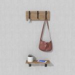 Wieszak podwójny przykręcany do ściany, czarny - 5