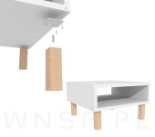 4x Noga dębowa kwadratowa 45 x 45 mm, 15 CM, lakierowana z blachą montażową - 5