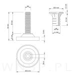 Stopka meblowa M8 X 40 mm z gniazdem do mebli - 2