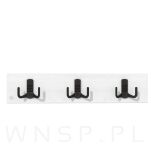 Wieszak ścienny na ubrania, z 3 haczykami, biały - 5