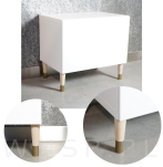 Nóżka bukowa prosta stożek 20 cm surowa, z nakładką antico - 4