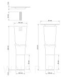 Nóżka bukowa prosta stożek 20 cm surowa, z nakładką antico - 3