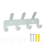 Wieszak 194 mm z 7 uchwytami, haczykami, kolor biały przykręcany - 4