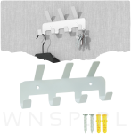 Wieszak 194 mm z 7 uchwytami, haczykami, kolor biały przykręcany - 6