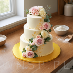 Mocny podkład pod tort Ø 28 cm okrągły MDF, dekoracja na urodziny sztywny złoty - 3