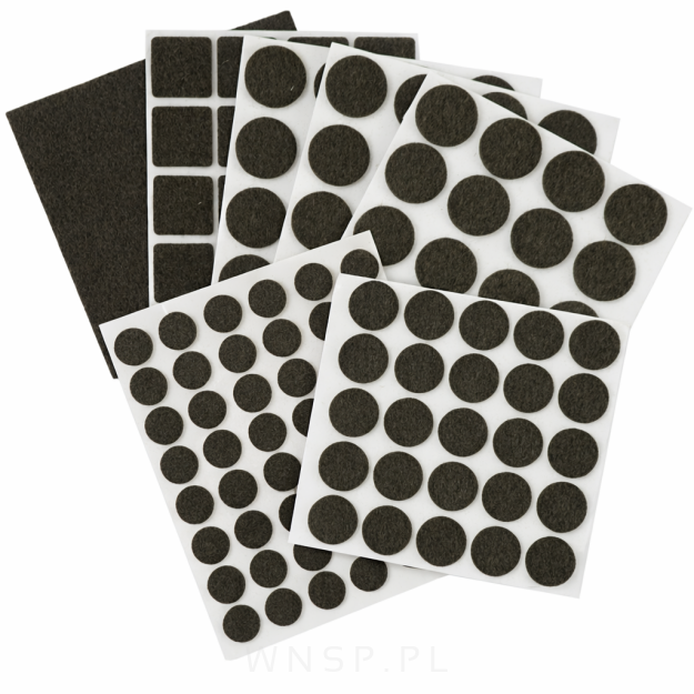 PODKŁADKI FILCOWE POD KRZESŁA, MEBLE, NOGI SAMOPRZYLEPNE ZESTAW 154 SZT CZARNY FILC