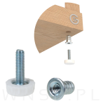 10x Zestaw Stopka meblowa regulator do mebli, nóżka do mebli M6 x 20 z mufą - 3