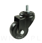 Kółko obrotowe Ø 40 mm, gumowane czarne z trzpieniem M8 x 15 mm - 2