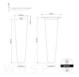 4x Noga bukowa prosta UNIQ 15 CM z blachą montażową - 2