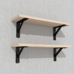 Zestaw 2 półek ściennych w dekorze jesion jasny 500 x 150 x 18 mm, ze wspornikami montażowymi - 5