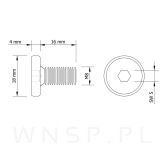 M8 X 16 mm wkręt meblowy z łbem płaskim na imbus 5 - 3