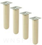 Nóżka bukowa surowa 20 cm, walcowa 45 mm z blachą - 4