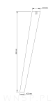 Noga bukowa skośna, stożek 45 cm, surowa - 2