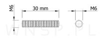 M6 X 30 mm szpilka metryczna, trzpień gwintowany - 3