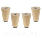 Noga bukowa prosta, stożek 8 cm, lakierowana - 9