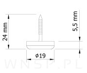 Ślizgacz teflonowy fi 19 mm - 2