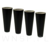 Noga bukowa prosta, stożek 6 cm, czarna - 6