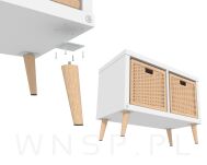 Noga bukowa skośna, stożek 25 cm lakier bezbarwny z blachą montażową - 7