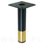 Nogi stalowe okrągłe 12,6 cm, zestaw nóg z wkrętami, czarne matowe + złoto - 8