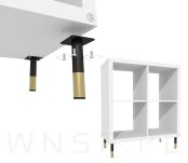 Nogi stalowe okrągłe 12,6 cm, zestaw nóg z wkrętami, czarne matowe + złoto - 10