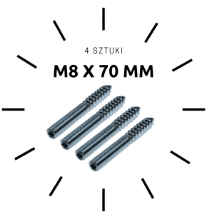 M8 X 70 mm, szpilka dwustronna 50/50
