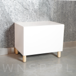 Nóżka bukowa lakierowana 20 cm, walcowa 45 mm z blachą - 14