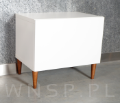 Noga bukowa prosta, stożek 35 cm orzech z blachą montażową - 9