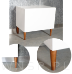 Noga bukowa prosta, stożek 35 cm orzech z blachą montażową - 3