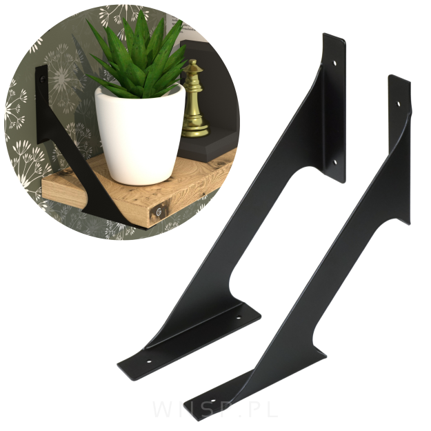 Nowoczesne wsporniki do półki ściennej, FLEX 200 x 200 mm