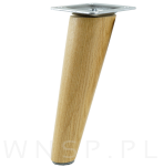Noga dębowa skośna, stożek 20 cm lakierowana z blachą montażową - 4