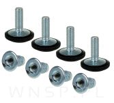 Regulatory, stopki meblowe 4 sztuki M10 X 25 mm z mufą wbijaną M10 - 4