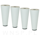 Noga bukowa prosta, stożek 8 cm, biała - 8