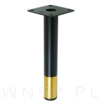 Nogi stalowe okrągłe 17,6 cm, zestaw nóg z wkrętami, czarne matowe + złoto - 8