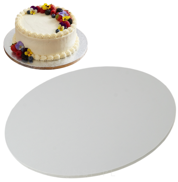 Mocny podkład pod tort Ø 35 cm okrągły MDF, dekoracja na urodziny sztywny biały