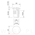 M4 X 10 mm, nakrętka Ericsona, bez nacięcia, ocynk czarny - 2
