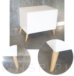 Noga dębowa skośna, stożek 45 cm lakierowana z blachą montażową - 2
