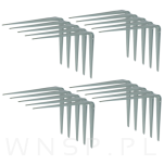 20x Wsporników do półki ściennej 410 x 350 mm, w kolorze srebrnym - 5